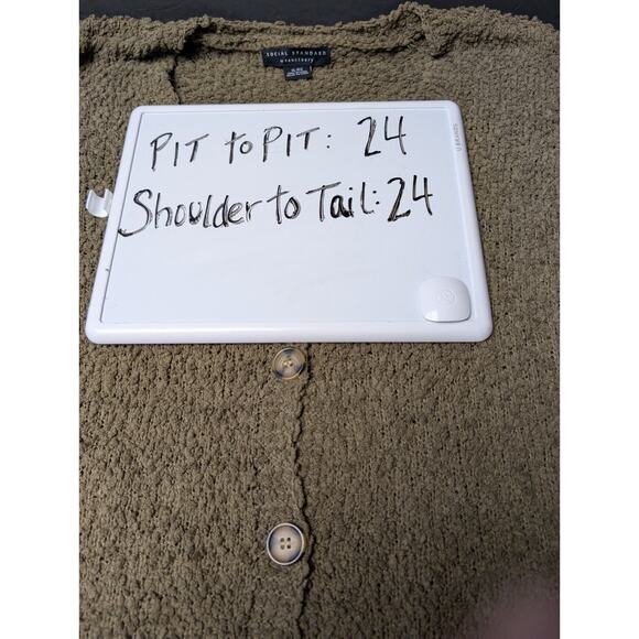 Social Standard Sanctuary Cardigan Sweater WOMENS XL Chunky Popcorn Olive Green - Picture 5 of 6